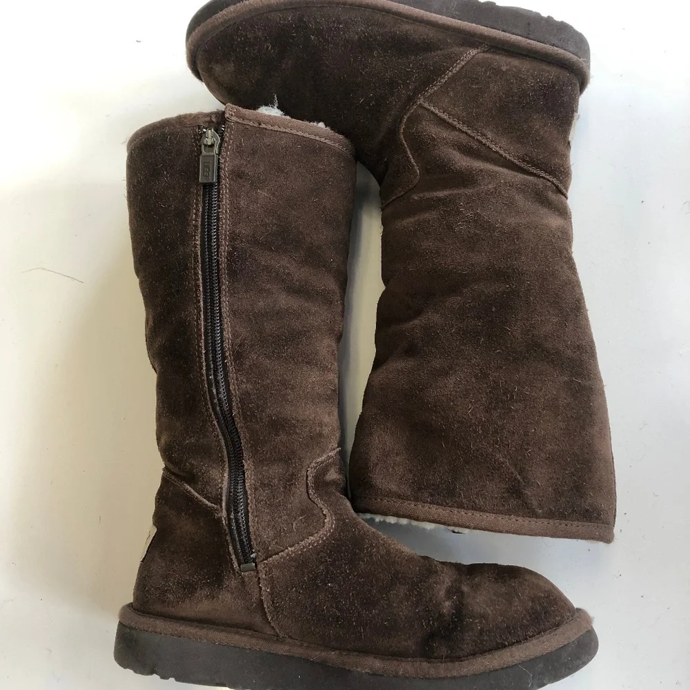 UGG Chocolate Brown Zip-Up Boots Size 3